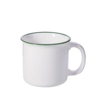 10oz/300ml Ceramic
Enamel Mug (Green Rim)