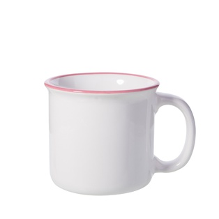 10oz/300ml Ceramic
Enamel Mug (Prink Rim)