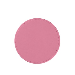 Engraving Round Leather Mug Coaster(Pink W/ Black, φ10cm)