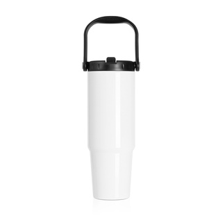 36OZ/1080ml Stainless Steel Travel Tumbler with Portable Lid(White)