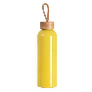 20oz/600ml Aluminum Water Bottle with Bamboo Lid (Yellow)