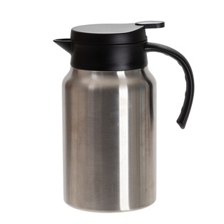 50oz/1500ml Stainless Steel Coffee Pot w/ Black Handle& Lid(Silver)