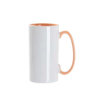 12.8oz/380ml Inner/Handle Color Skinny Tall Mug-Orange