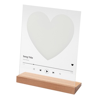 Heart-shape Glass Photo Frame w/ White Patch (Music, 20*25cm)
