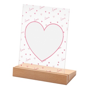 Rectangular Glass Photo Frame w/ White Patch  (Red LOVE, 12.7*17.8cm)