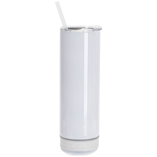 20oz/600ml Sublimation Stainless Steel Skinny Tumbler with White Bluetooth Speaker