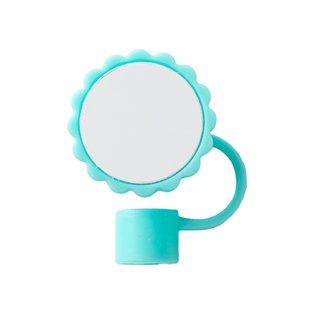 Silicone Straw Cover w/ Insert(Mint Green,Sunflower shape)