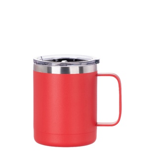 Powder Coated Stainless Steel Coffee Cup(10OZ,Common Blank,Red)