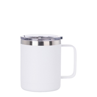 Powder Coated Stainless Steel Coffee Cup(10OZ,Common Blank,White)
