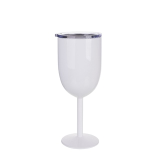 350ml Stainless Steel Wine Glass(Other,Sublimation Blank,White)