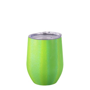 12OZ/360ml Glitter Sparkling Stainless Steel Stemless Cup(Green)