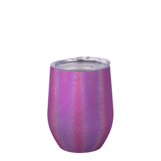 Rainbow Glitter Stemless(12oz/360ml,Sublimation blank,Purple)