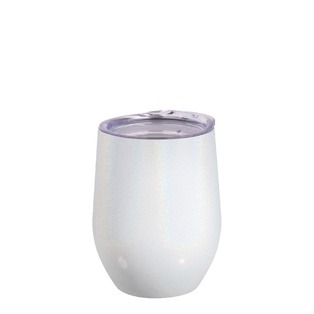 12OZ/360ml Glitter Sparkling Stainless Steel Stemless Cup(White)