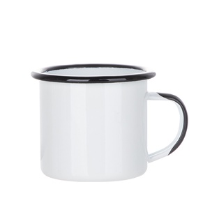 Rim & Handle Color Enamel Mug(12oz/360ml,Sublimation Blank,Black)