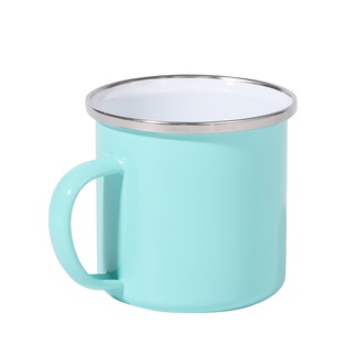 12oz/360ml Glossy Colored Enamel Mug(Mint Green)