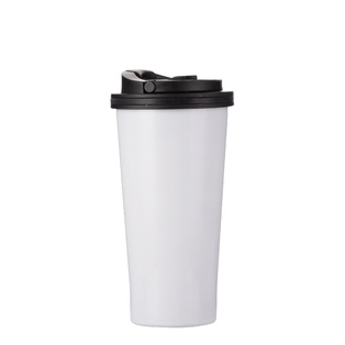 Stainless Steel Tumbler w/ Portable Lid(16OZ-480ML,Sublimation Blank,White)