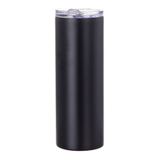 Matte Stainless Steel Tumbler with Straw(20OZ,Sublimation blank,Black)