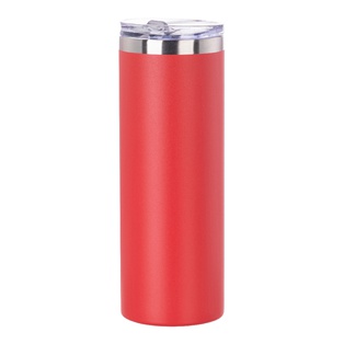 Powder coated Stainless Steel Tumbler with Straw(20OZ,Common Blank,Red)