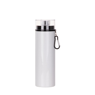 Aluminum Bottle w/ Black Lid(28oz/850ml,Sublimation Blank,White)