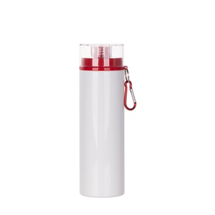 Aluminum Bottle w/ Red Lid(28oz/850ml,Sublimation Blank,White)