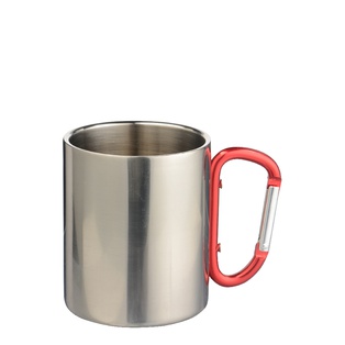 300ml Stainless Steel Mug w/ Carabiner(Other,Sublimation blank,Silver)
