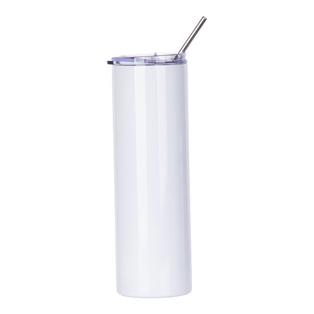Straight Tumbler with slide lid & Straw(30oz/900ml,Sublimation blank,White)