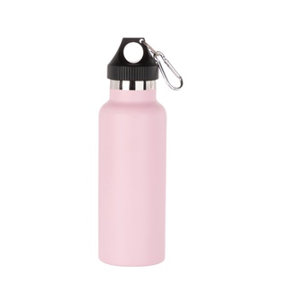 Powder Coated Sports Bottle with Plastic & Carabiner Lid(17oz/500ml,Common Blank,Pink)
