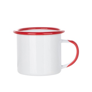 Rim & Handle Color Enamel Mug(12oz/360ml,Sublimation Blank,Red)