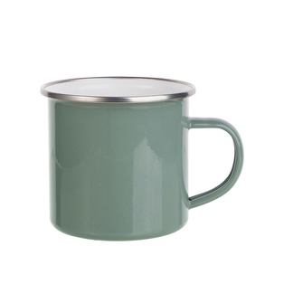 12oz/360ml Enamel Mug(12OZ-360ML,Sublimation Blank,Gray Green)