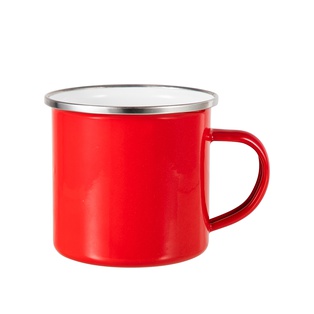12oz/360ml Enamel Mug(12OZ-360ML,Sublimation Blank,Red)