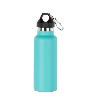 Powder Coated Sports Bottle with Plastic & Carabiner Lid(17oz/500ml,Common Blank,Mint Green)