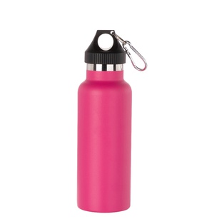 Powder Coated Sports Bottle with Plastic & Carabiner Lid(17oz/500ml,Common Blank,Purple Red)