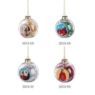 8cm Plastic Christmas Ball Ornament with tring