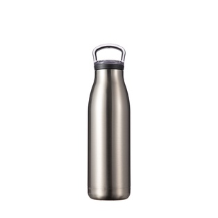 Stainless Steel Sports Bottle w/ Filter Lid(17oz/500ml,Sublimation Blank,Silver)