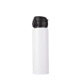 Pop Lid Stainless Steel Thermal Flask(17oz/500ml,Sublimation Blank,White)