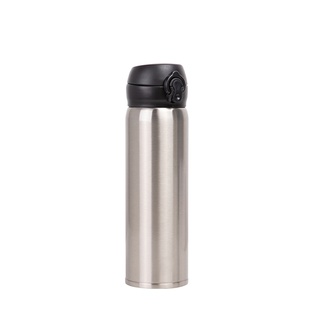 Pop Lid Stainless Steel Thermal Flask(17oz/500ml,Sublimation Blank,Silver)
