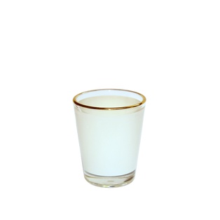 1.5oz Shot Glass with Gold Rim(1.5oz,Sublimation Blank,White)
