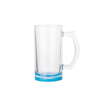 Clear Glass Beer Mug(16oz/480ml,Sublimation Blank,Light Blue)