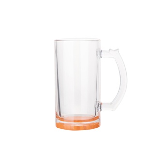 Clear Glass Beer Mug(16oz/480ml,Sublimation Blank,Orange)