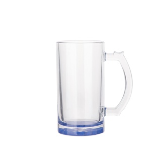 Clear Glass Beer Mug(16oz/480ml,Sublimation Blank,Dark Blue)