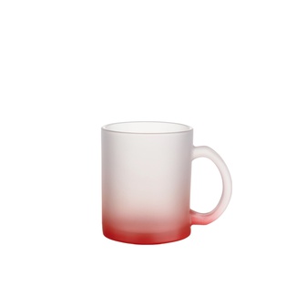 Frosted Glass Mugs Gradient (11oz/330ml,Sublimation Blank,Red)