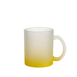 Frosted Glass Mugs Gradient (11oz/330ml,Sublimation Blank,Yellow)