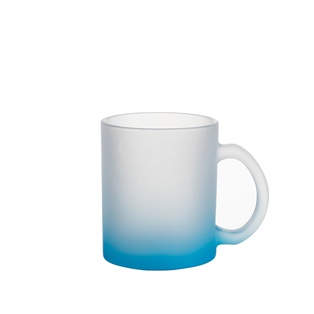 Frosted Glass Mugs Gradient (11oz/330ml,Sublimation Blank,Light Blue)
