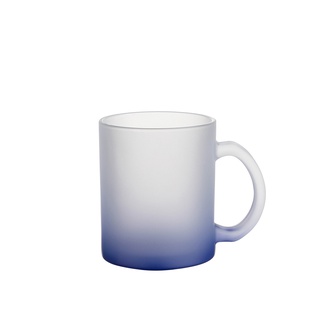 Frosted Glass Mugs Gradient (11oz/330ml,Sublimation Blank,Dark Blue)
