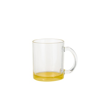 Clear Glass Mugs(11oz/330ml,Sublimation Blank,Yellow)