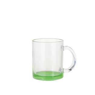 Clear Glass Mugs(11oz/330ml,Sublimation Blank,Green)