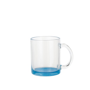 Clear Glass Mugs(11oz/330ml,Sublimation Blank,Light Blue)