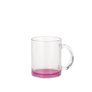 Clear Glass Mugs(11oz/330ml,Sublimation Blank,Purple Red)