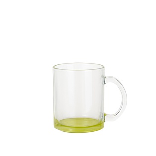 Clear Glass Mugs(11oz/330ml,Sublimation Blank,Lemon yellow)