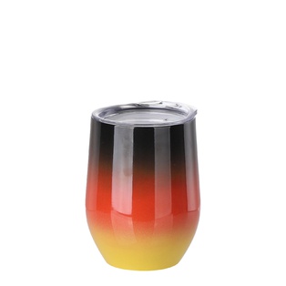 Wave  Stemless(12OZ,Sublimation Blank,Black+Red+Yellow)